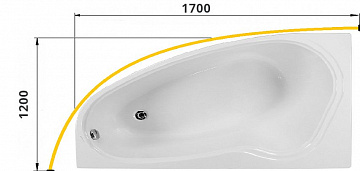 Карниз для ванны  дуговой 170x120 